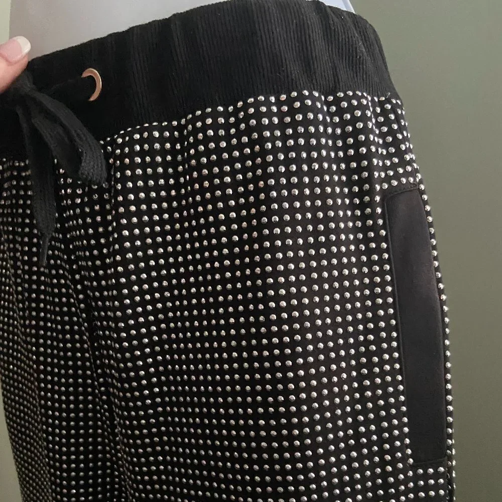 Black Rhynestone Joggers XS Brand New